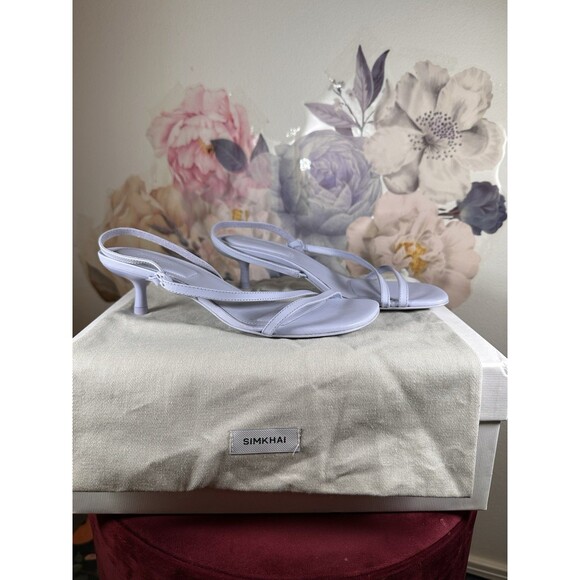 SIMKHAI Cedonia Stud Strappy Kitten Heel Sandal in Periwinkle Sky - Picture 6 of 11